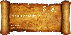 Prim Hermiás névjegykártya